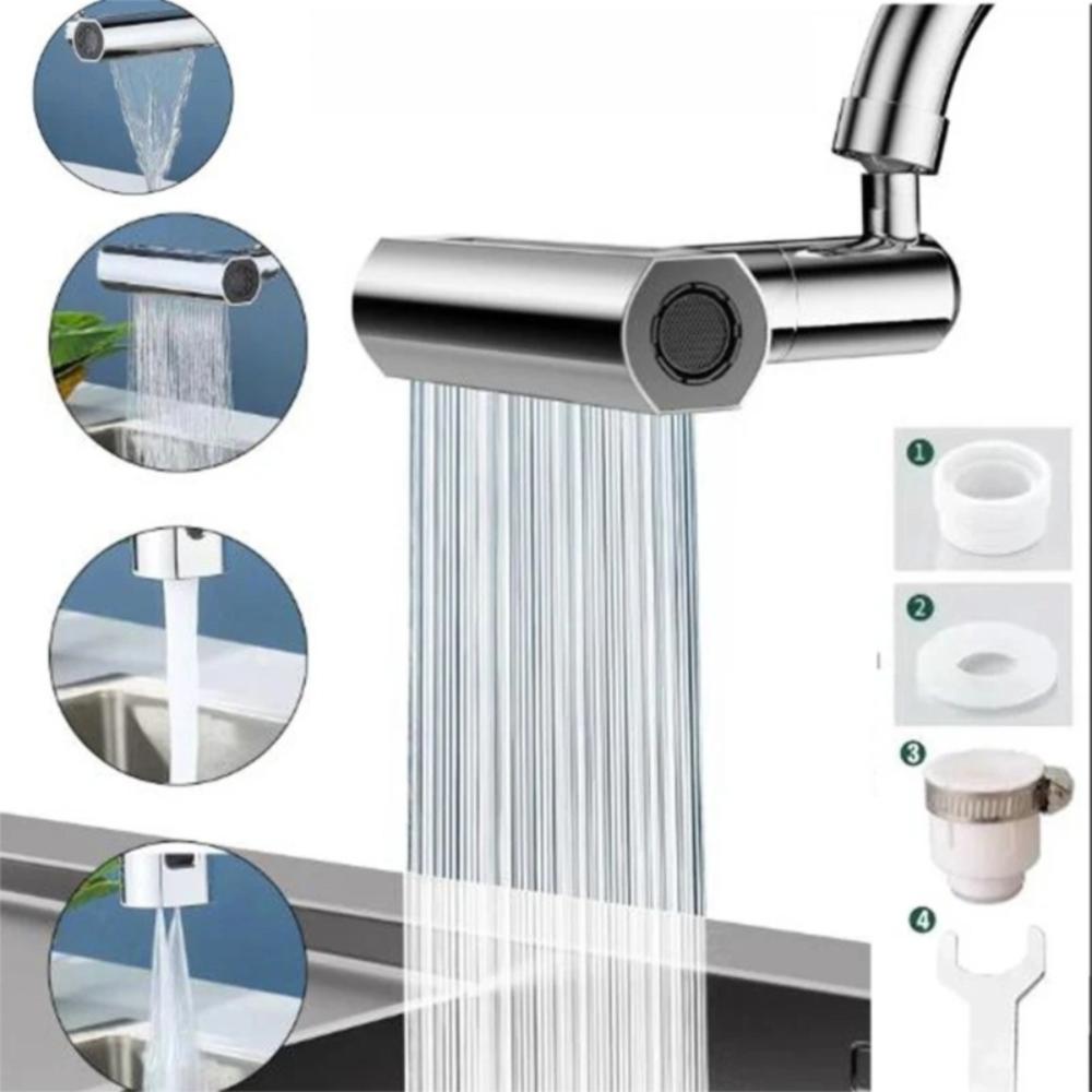 3 Speeds Faucet Extender High Pressure Anti-Splash 360° Swivel Spout Sprayer Swivel Design Waterfall Flow Kitchen Faucet