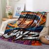 1PC Top Rap Print FlAannel Blanket, High quality Comfortable for All Seasons, Home Decor, Warmth and Comfort