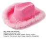 Hat Scarf Glasses Set Pink Series Felt Cowboy Hat with Feather Trim Pink Bandana Heart-Shaped Sunglasses Versatile Western Style Accessories