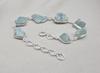 Raw Aquamarine Bracelet In 925 Sterling Silver Natural Blue Gemstone Jewelry