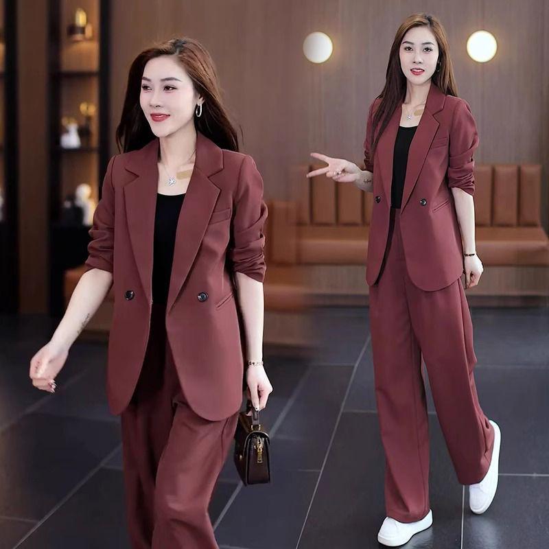 2025 Women's Spring Luxury Wide-Leg Pants & Blazer Set – Professional & Elegant Two-Piece Suit