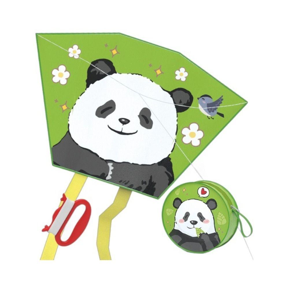 Handheld Animal Kite Portable Foldable Kite Breeze to Fly Cartoon Panda Kite Children Sports
