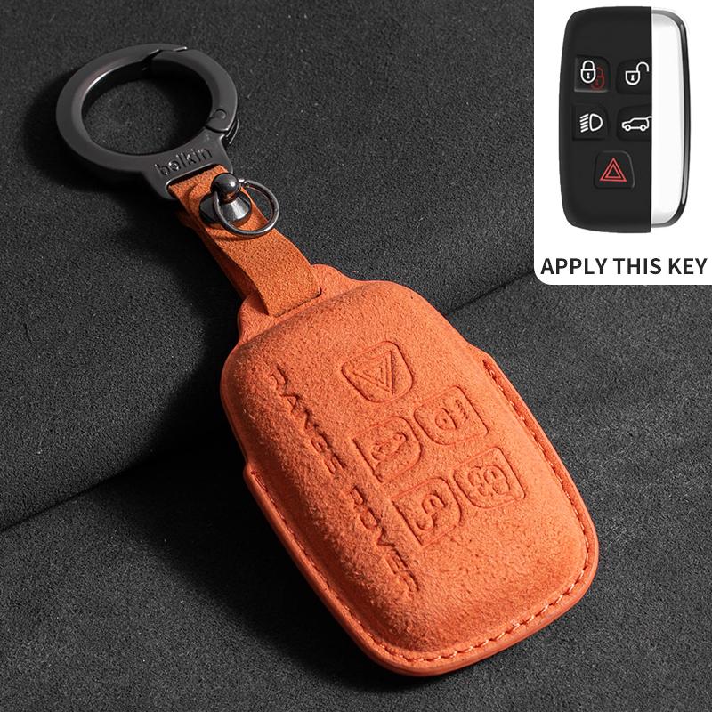 Wildleder Auto Schlüssel Etui Hülle Halter Schutz Für Land Rover Range Rover Sport Velar Evoque Freelander2 Discovery Zubehör