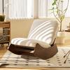 Fauteuil à Bascule Confortable, Rembourrage de Haute Qualité, Cadre en Bois Massif, Fauteuil d'Appoint pour la Lecture pour Chambre à Coucher, Salon, Crèche