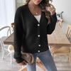 Women S Faux Fur V Neck Long Sleeve Single Button Short Cardigan Coat