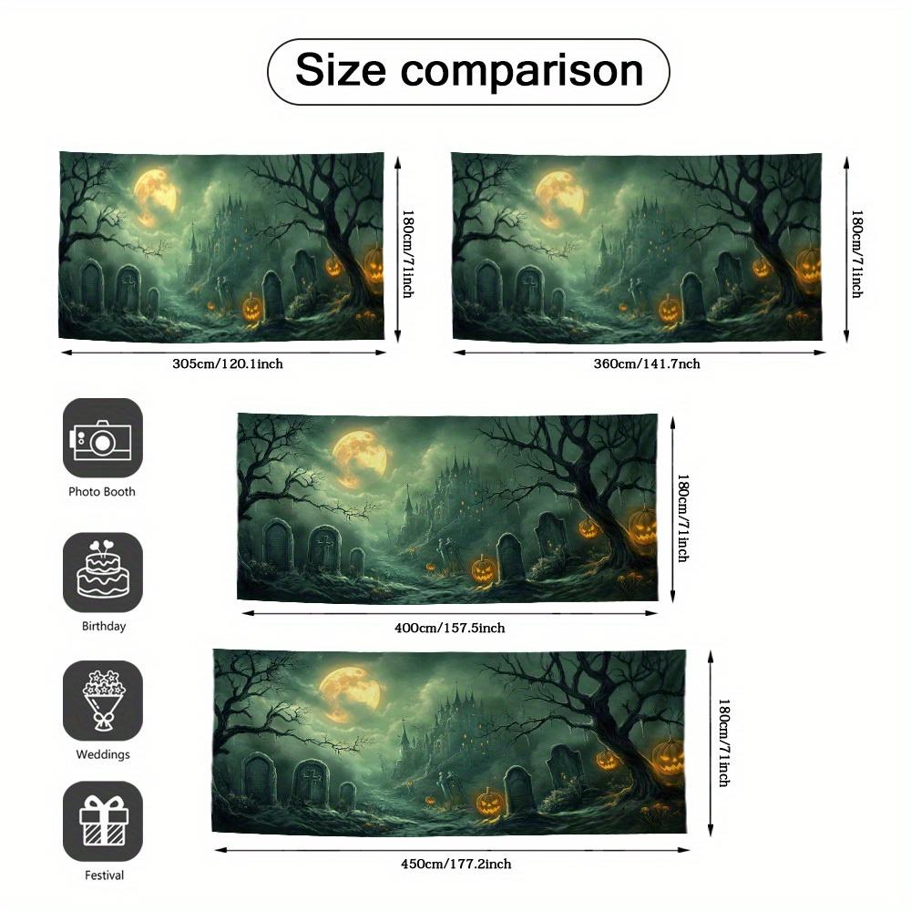 1pc Halloween Horror Cemetery Large Garage Door Cover -2D Flat Printing, Suitable for Seasonal Festivals and Outdoor Activities