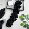 Schwarz Plissiert Blumen Spitze Dekoration Vorderkragen Kragen Blume Korsage Accessoires Kleidung Badeanzug Kleid Stoffaufkleber Accessoires