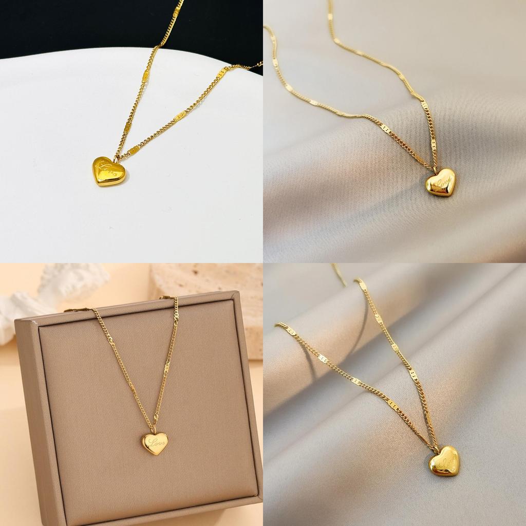 Minimalist Titanium Steel Letter Pendant Necklace With Gold Plating For Daily Wear And Gifts