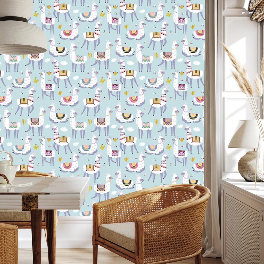 Llama cacti and nature wallpaper for living room and bedroom 50x1000