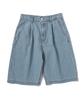 SUPERSUB Pintuck Denim Shorts - Light Blue