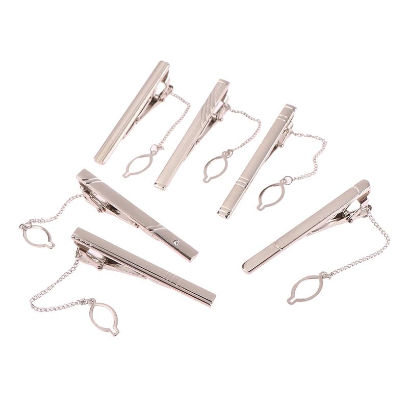 1Pc Silver Color Necktie Pin Tie Clip For Men Wedding Necktie Tie Clasp Clip