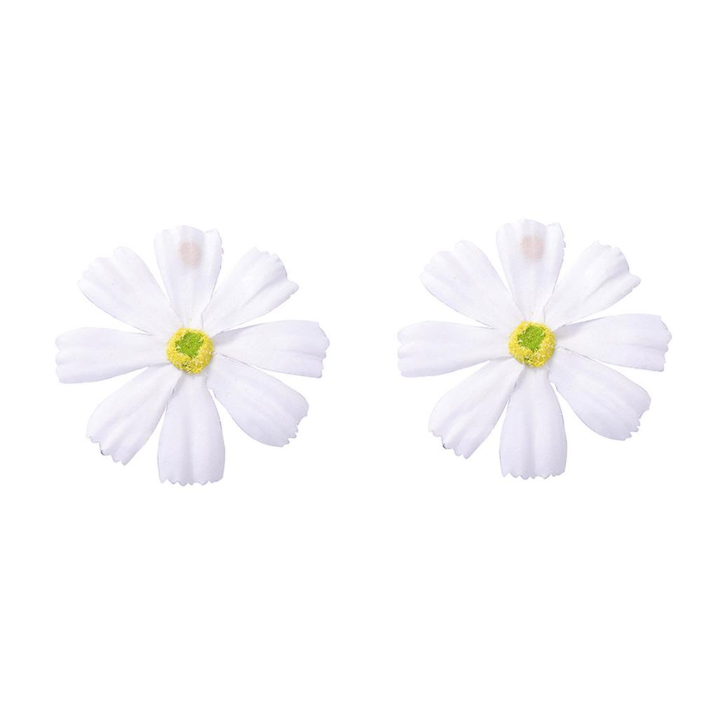 Exaggerated, simple and fashionable vacation fabric faux flower large flower stud earrings romantic and versatile stud earrings