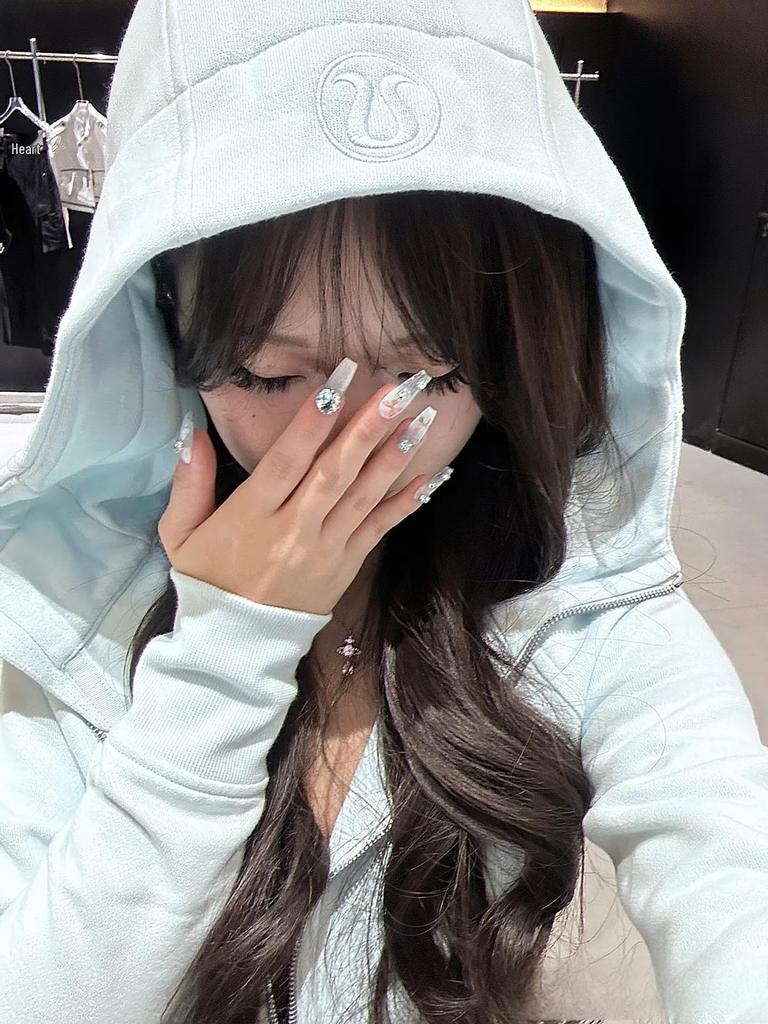 Sweat à capuche zippé intégral Lulu Original pour femme - Coupe ajustée - Veste de sport décontractée pour le yoga