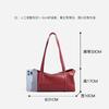 2025 New Simple Christmas New Year Red Handheld Women's Bag Niche Cowhide Versatile Large Capacity Pillow Bag