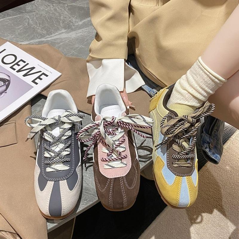 Damenschuhe Schnürschuhe Damen Vulkanisierte Schuhe Mode Farbabstimmung Neu Runde Zehenpartie Bestseller Bequeme Freizeitschuhe
