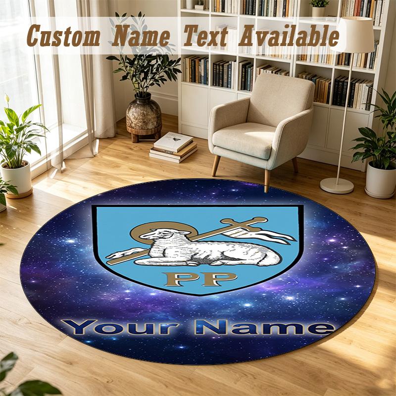 Round Rug Custom NamePreston North End Pattern Non Slip Carpet Home Floor Decor
