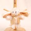 Bunny Plush Keychain Soft Long-Hair Stuffed Rabbit with Satin Bow Metal Clip Decorative Satin Bow Charm for Bags Backpacks Keys