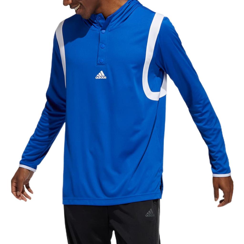 adidas T Shirts Men's Blue Hooded Moderate Straight Fit HF6649