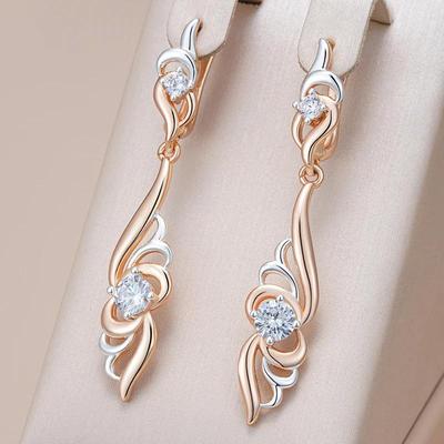 Gold Silver Color Luxury Long Dangle Earrings for Women Vintage Texture Fashion Earrings Party Personality Jewelry