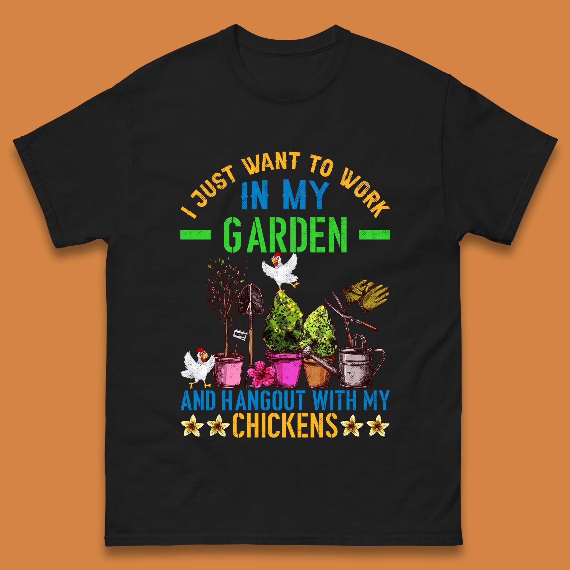 Hangout With My Chickens Mens T-Shirt Womens Tops Tees L