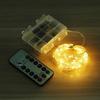 Remote-Controlled Camping String Lights, 8 Functions, 10m, 100 Warm White LEDs, Waterproof Battery Box, Copper Wire