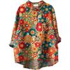 Summer Women's Loose Printed Round Neck Casual Plus Size Women's Long Sleeve T-shirt