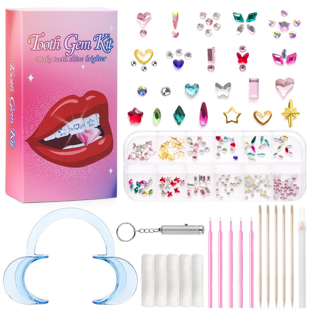 Dental Diamond Tooth Decoration, Tooth Diamond Tool Diy Set, Tooth Sticker, Diamond Love Horse Eye Decoration