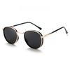 Vintage Round Frame Sunglasses For Men Polarized Anti-glare UV400 Women Driving Summer Travel Glasses