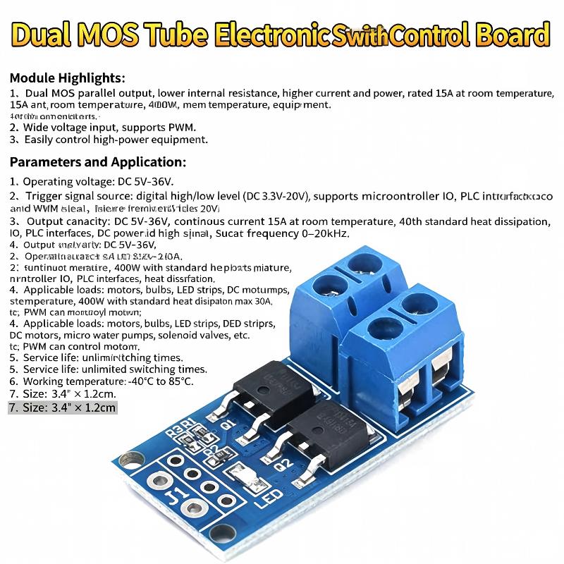 Mosfet Switch Control Board Pulse Trigger Dc Control High Efficiency For Diy Industrial Circuit Projects