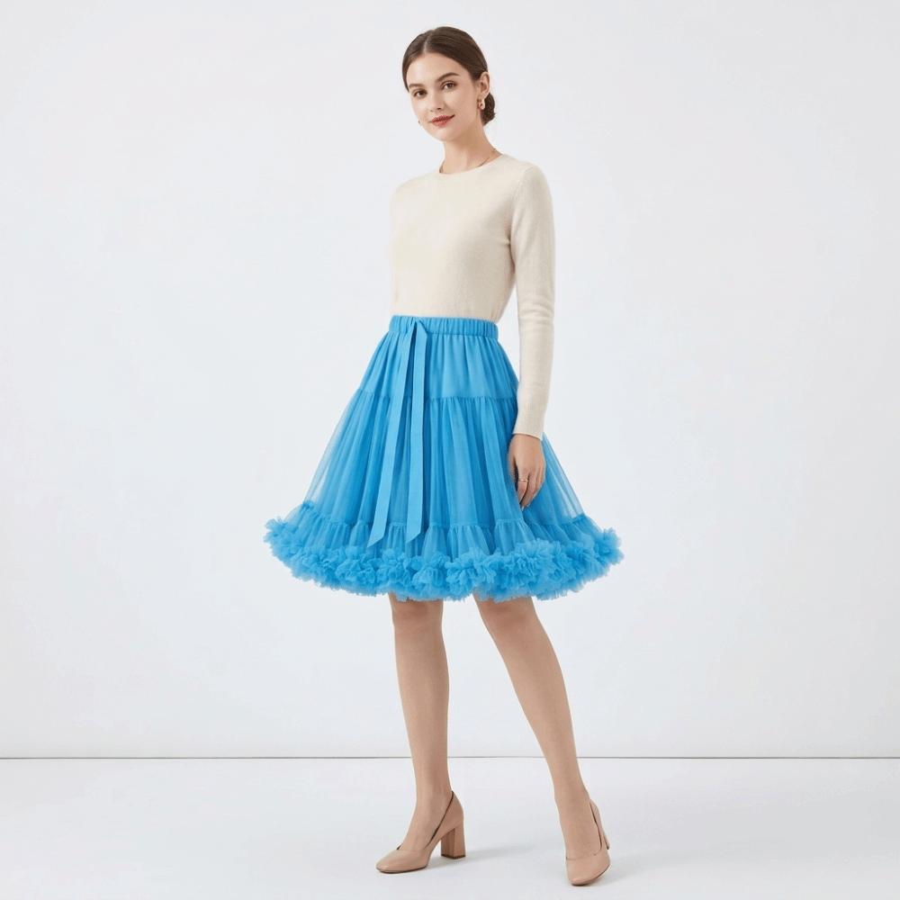 Super Puffy Petticoat Boneless Design Knee Length Petticoat Boneless Underskirt Rockabilly Styling