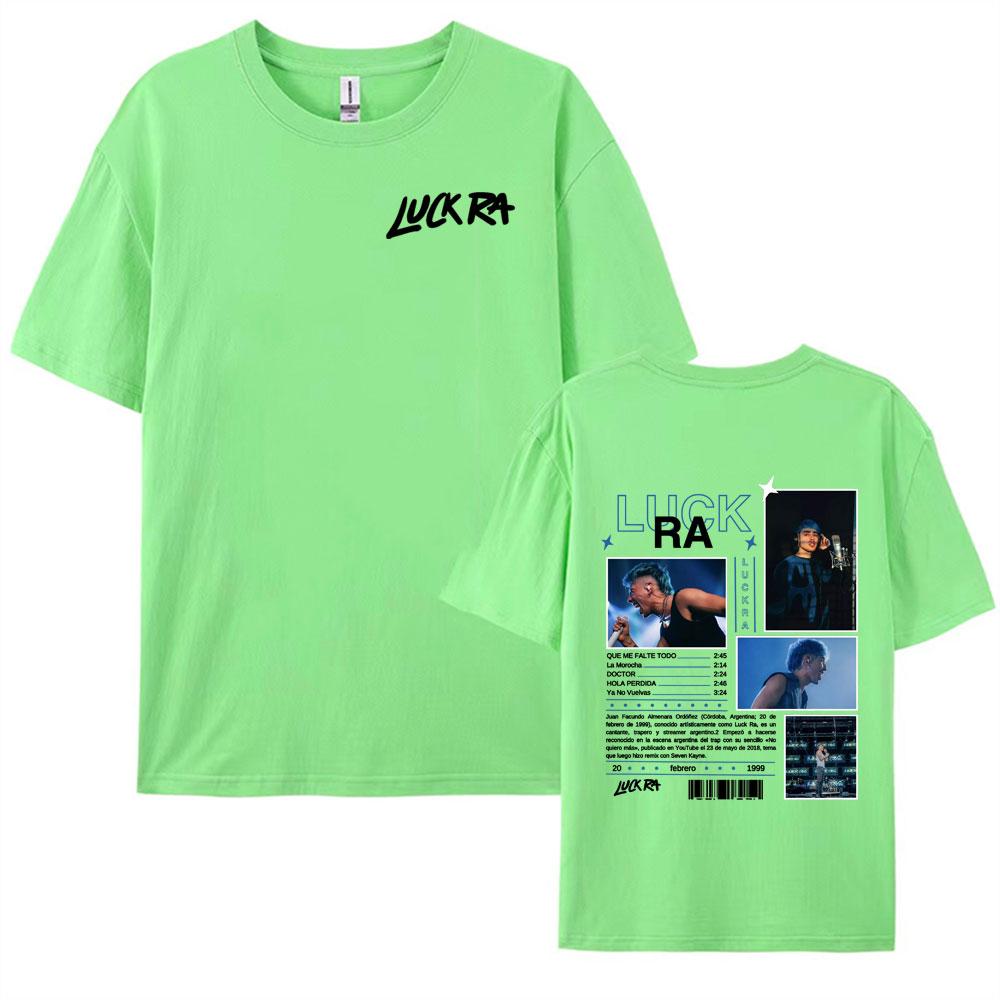 Rapper Luck Ra 2025 Tour Merch Tshirts for Men Casual 100 Cotton Short Sleeve Oversized T Shirt Unisex Retro Pop Music Tshirt