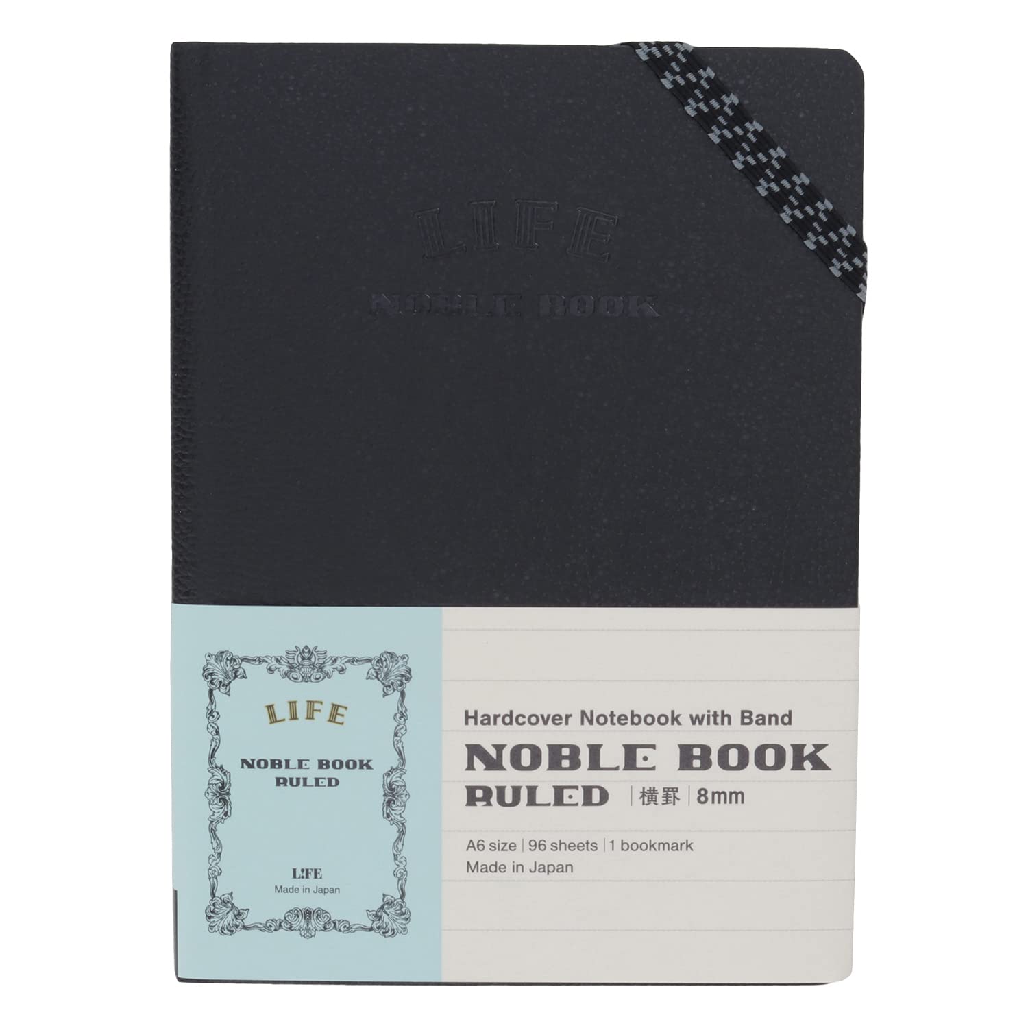 Life Notebook Noble Book A6 Horizontal Ruled N1642 Black чёрный