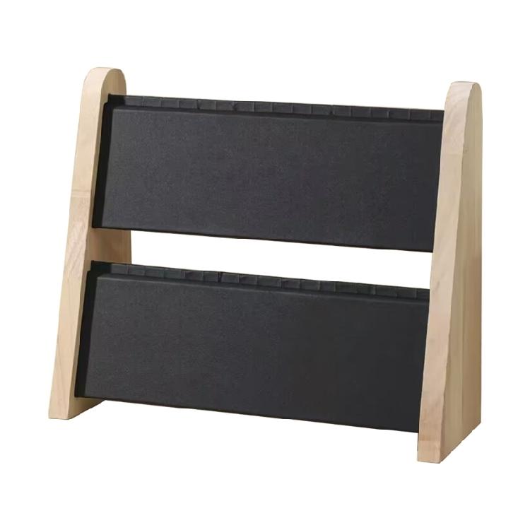 Practical Wood Necklace Holder Double Deck Wood Necklace Stand Organizers For Easy Access And Display At Homes