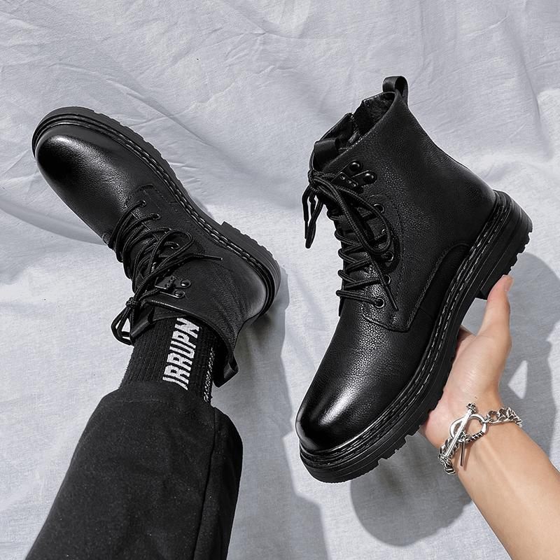 Роскошные мужские кожаные ботинки ручной работы Тренд 2024 Ботинки на толстой подошве — фото 3