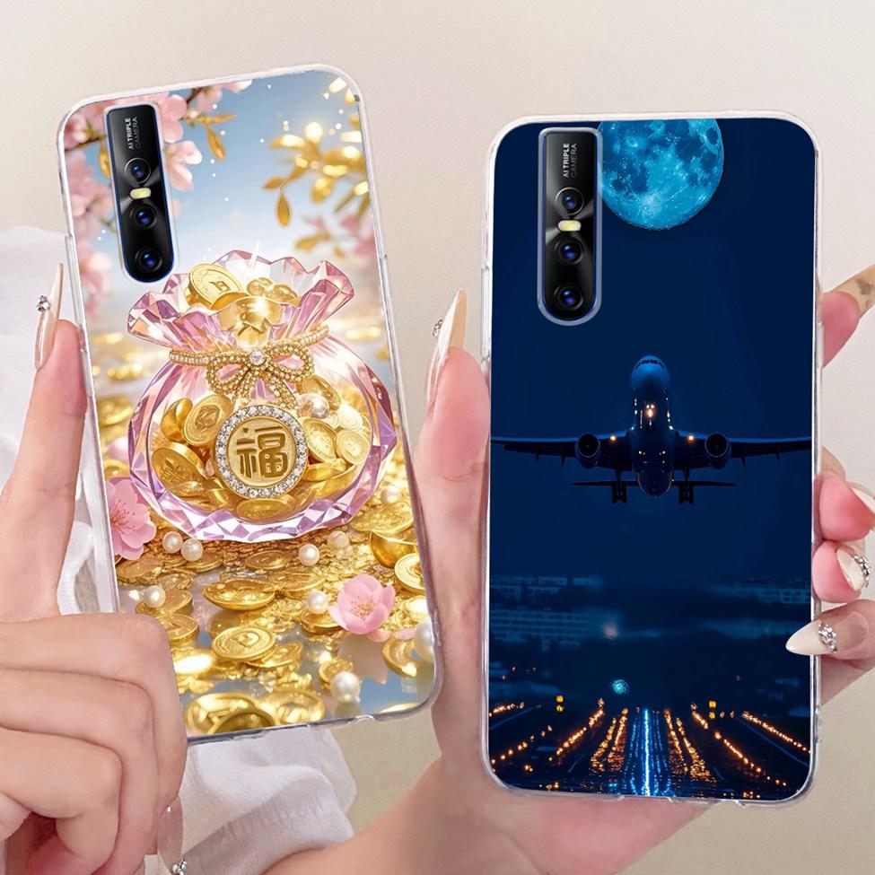 Casing For Vivo V15 Pro Cover Transparent Cute Cat Fashion Butterfly Funny Painted Phone Case For Vivo 1818