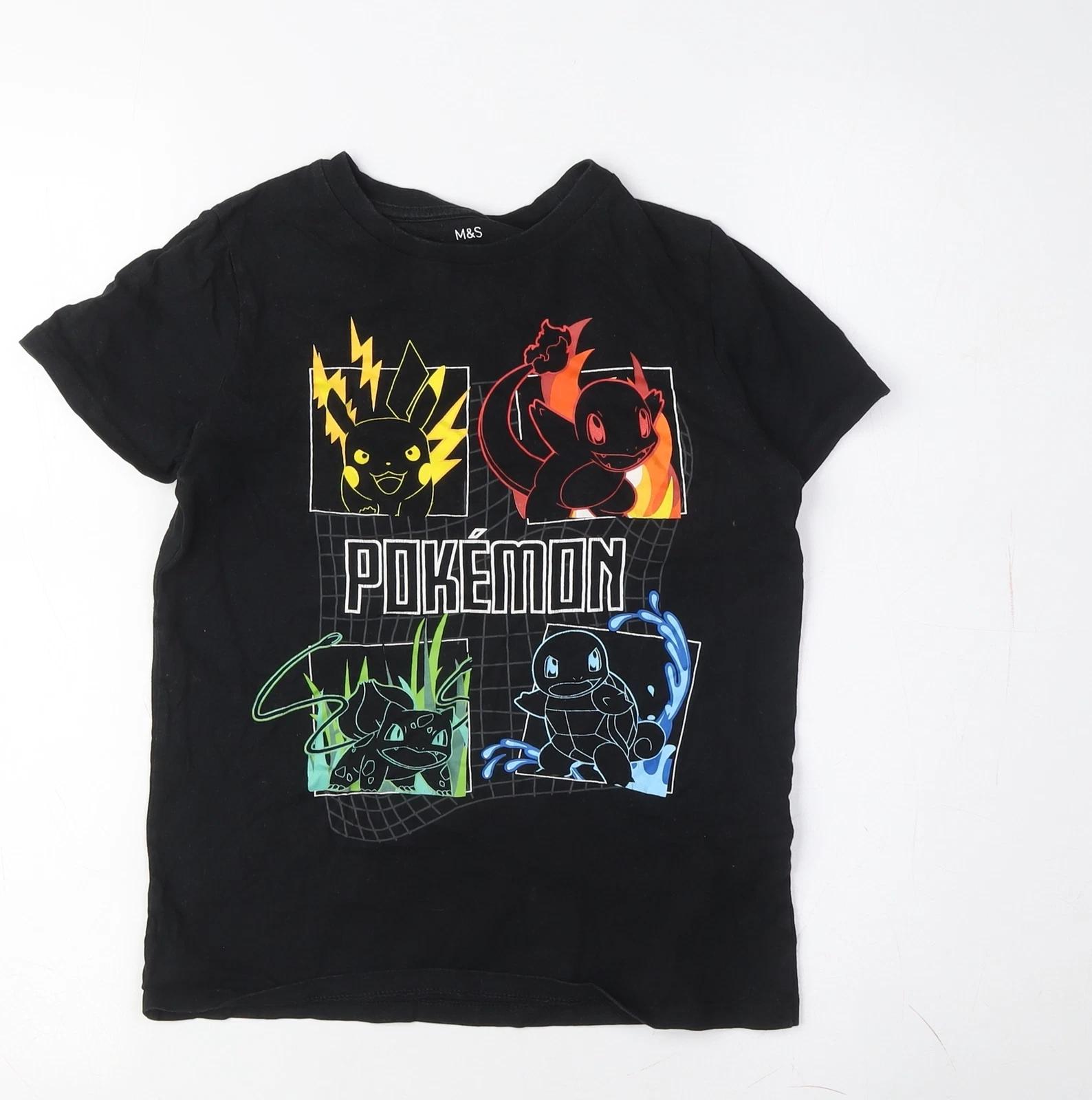 

Marks & Spencer Boys Black Pokémon T-Shirt - XS, Graphic Print 110