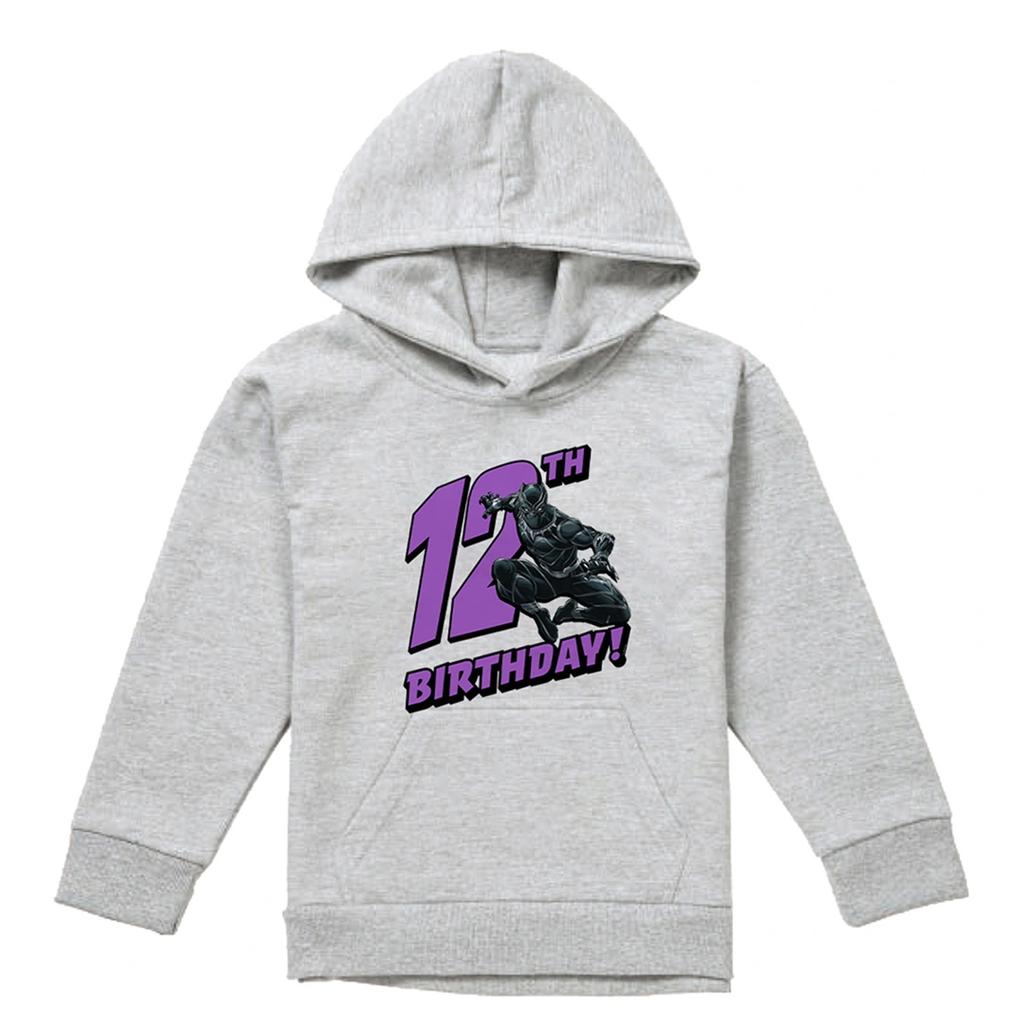 Black Panther Childrens/Kids Heather Pull Over 12th Birthday Hoodie