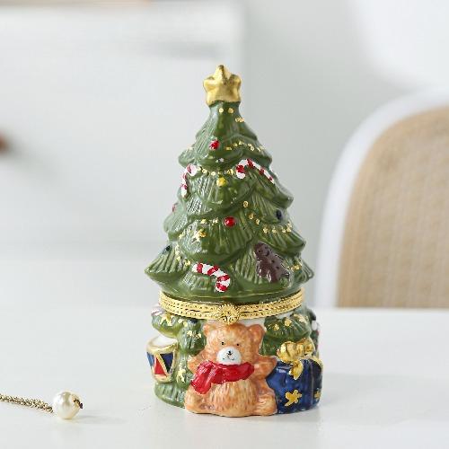 Bear Christmas Tree Jewelry Box Retro Storage Box for Girlfriends and Girlfriends Birthday Gifts Christmas Gifts