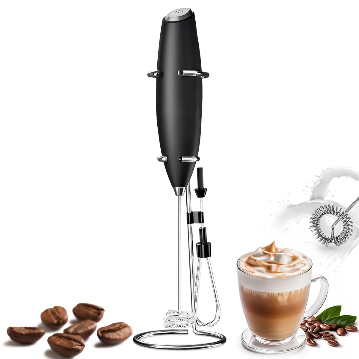 

Hand Blender Electric Egg Beater Milk Frother Handheld Mini Electric Drink Mixer Foamer with Stand for Coffee Lattes Egg чорний
