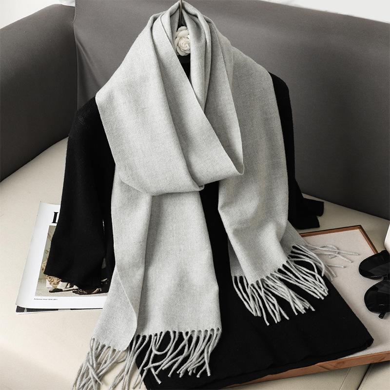 62Color Solid Women Winter Scarf Warm Thicken Cashmere Shawl Outdoor Fashion Luxury Tassels Pashmina Lady Wrap Windproof Scarves