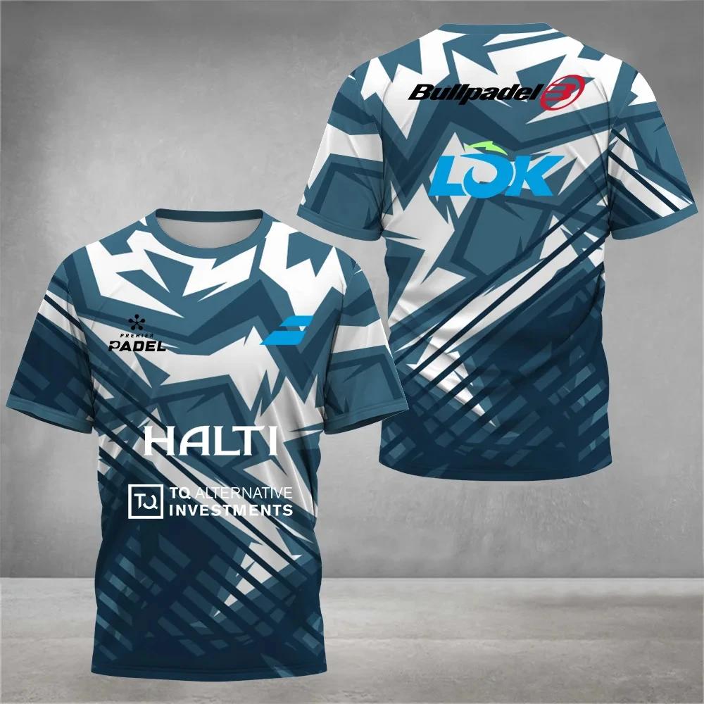 Sommer 3D-gedruckte Tennis-Trainings-Trikots Schnelltrocknend Atmungsaktiv Rundhalsausschnitt Kurzarm Blazer T-Shirt Herrenmode Freizeit Sportbekleidung