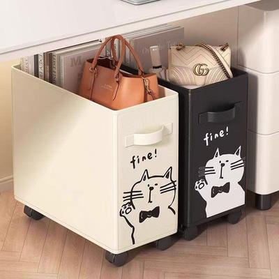 Rolling Oxford Cloth Storage Basket: Under-Table Foldable Laundry Bin for Office, Dorm, or Study
