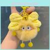 Cute Cartoon Bowknot Rabbit Fur Keychain Colorful Pom Pom Accessory For Women