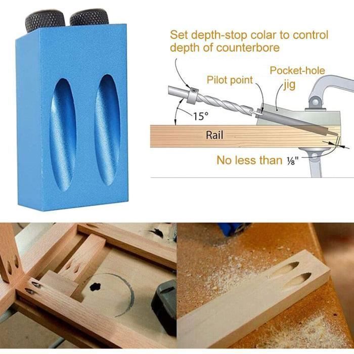 Angle Hole Locator, 15 Degree Angle Drilling Kit for Wood with Template Guide Drill Bits and Multi-Holes CUTTING TEMPLATE
