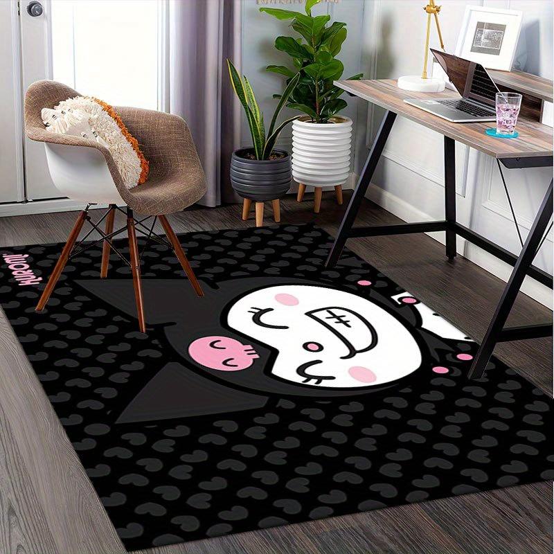 1pc Sanrio Kuromi Mermaid Printed Office Carpet Rectangle Rug Under The Table,Perfect Room Decor for Living Room, Bedroom, Kitchen, Non-slip Floor Mat