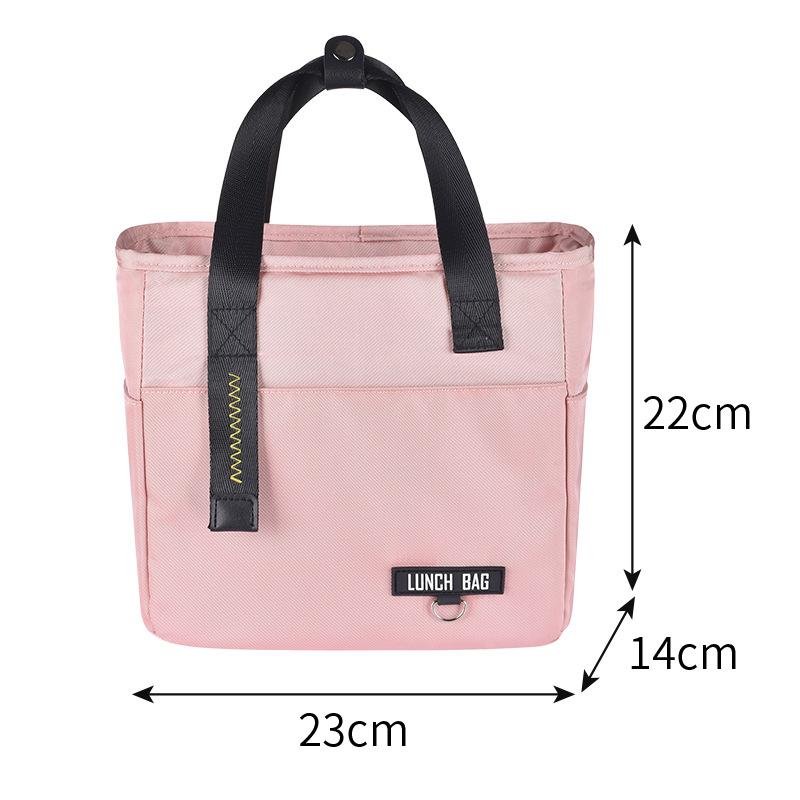 

Insulated Bento Lunch Box Thermal Bag Large Capacity Food Zipper Storage Bags Container for Women Cooler Travel Picnic Handbags 23*22*14cm рожевий