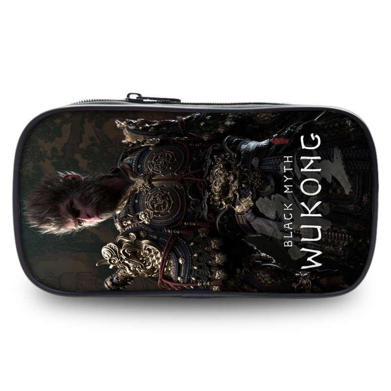 Wukong Myth Black Pen Case Double Layered  Large Capacity Fashionable Simple