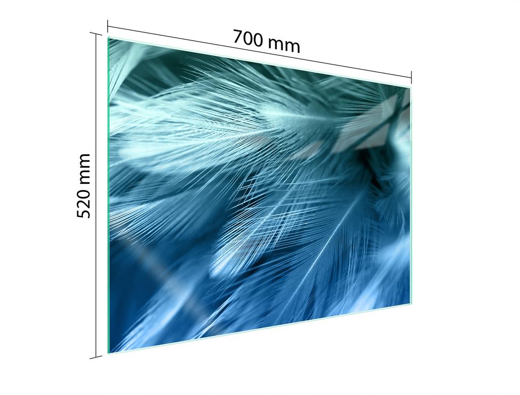 Glass stove protection plate 70x52 Feather