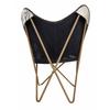 Schwarz-weißer Schmetterlingsstuhl aus echtem Leder mit Haaren und pulverbeschichtetem Eisenständer.