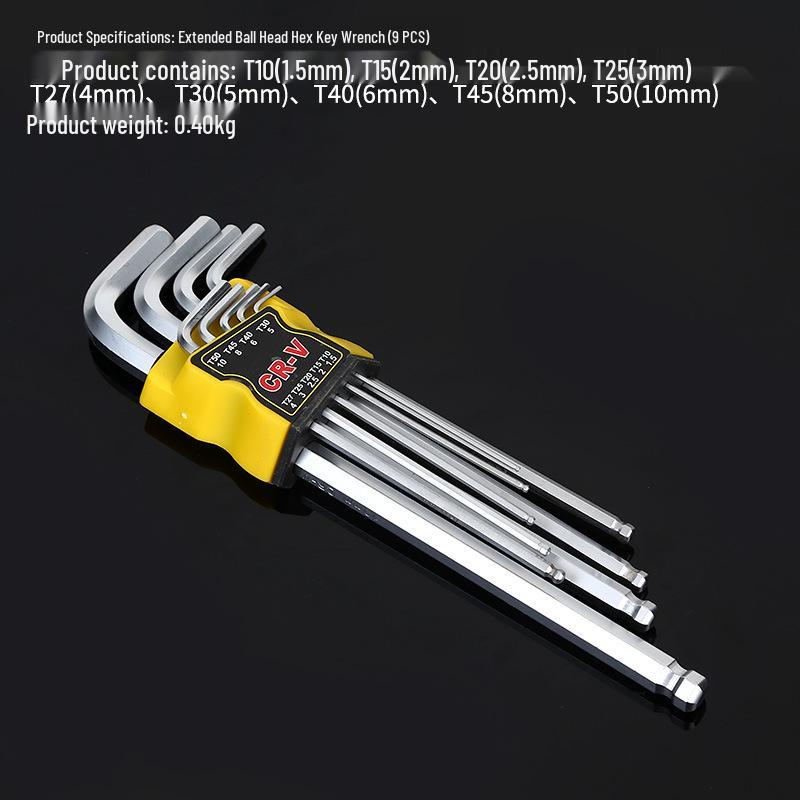 Allen Wrench L-Shaped Torx Hexagon Set - Extended Ball Head Tool